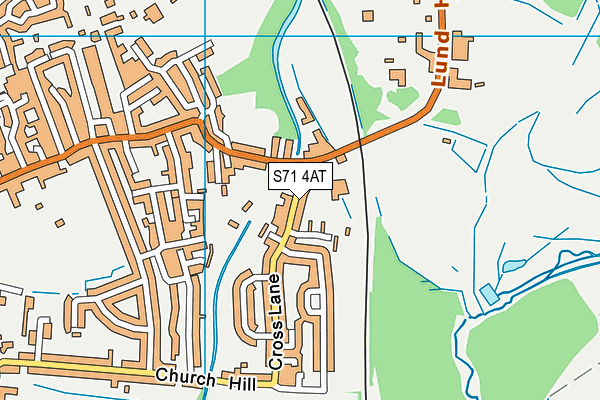 S71 4AT map - OS VectorMap District (Ordnance Survey)