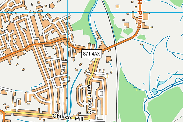 S71 4AX map - OS VectorMap District (Ordnance Survey)