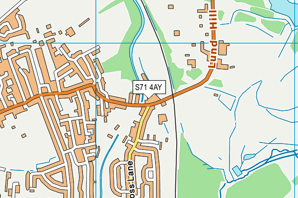 S71 4AY map - OS VectorMap District (Ordnance Survey)