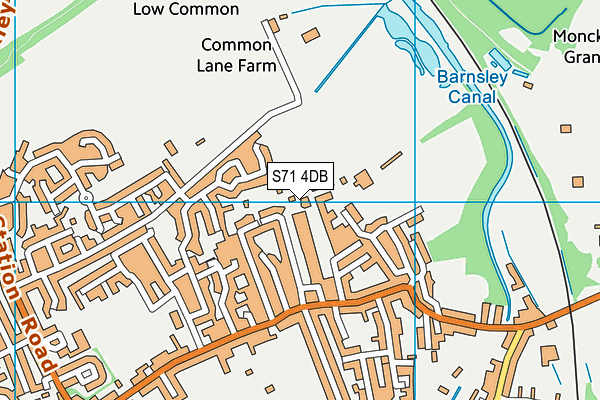 S71 4DB map - OS VectorMap District (Ordnance Survey)