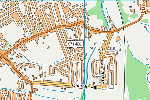 S71 4DL map - OS VectorMap District (Ordnance Survey)