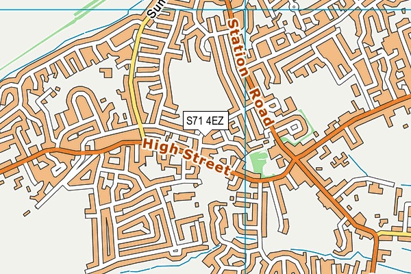 Oakwood Playing Fields map (S71 4EZ) - OS VectorMap District (Ordnance Survey)