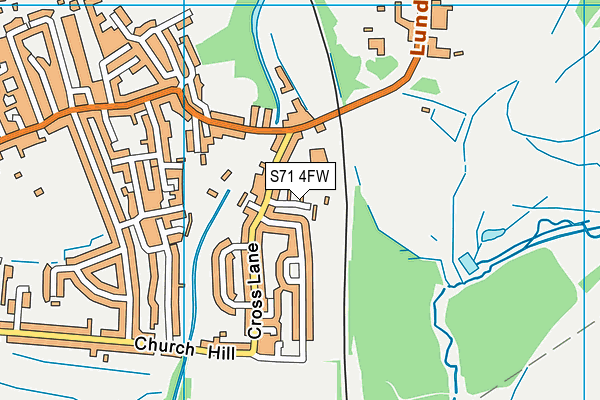 S71 4FW map - OS VectorMap District (Ordnance Survey)