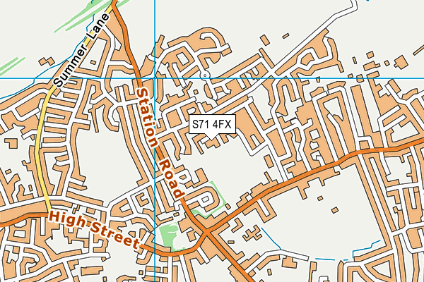 S71 4FX map - OS VectorMap District (Ordnance Survey)