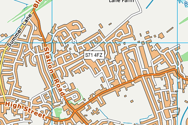 S71 4FZ map - OS VectorMap District (Ordnance Survey)