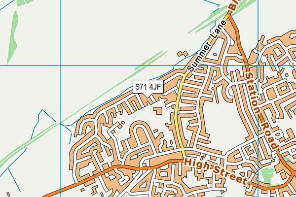 S71 4JF map - OS VectorMap District (Ordnance Survey)