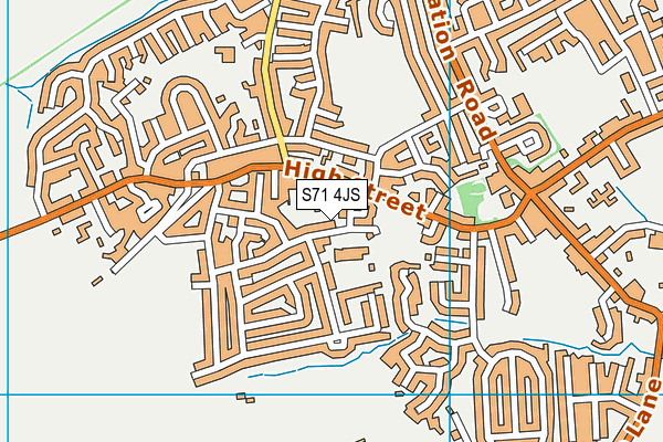 S71 4JS map - OS VectorMap District (Ordnance Survey)