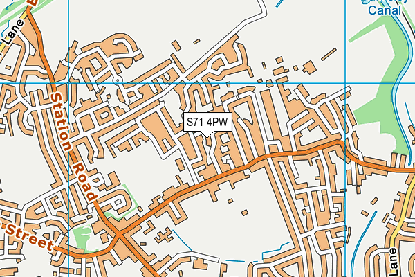 S71 4PW map - OS VectorMap District (Ordnance Survey)