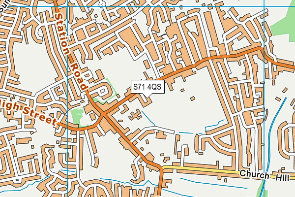 S71 4QS map - OS VectorMap District (Ordnance Survey)