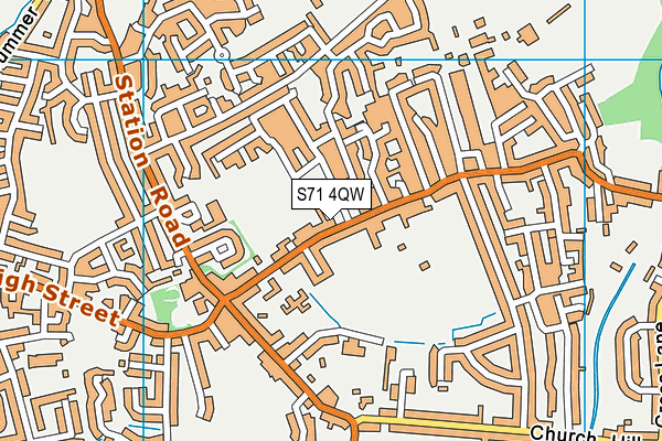 S71 4QW map - OS VectorMap District (Ordnance Survey)