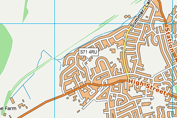 S71 4RU map - OS VectorMap District (Ordnance Survey)