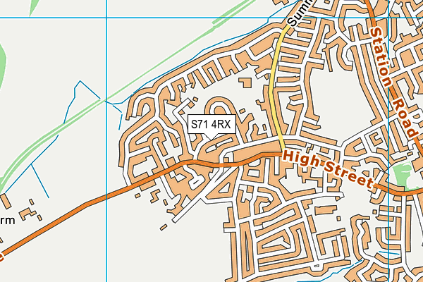 S71 4RX map - OS VectorMap District (Ordnance Survey)