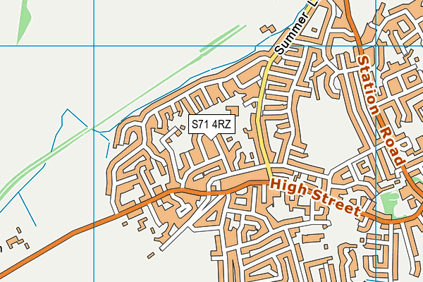 S71 4RZ map - OS VectorMap District (Ordnance Survey)
