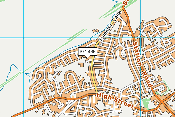 Summerfields Primary Academy map (S71 4SF) - OS VectorMap District (Ordnance Survey)