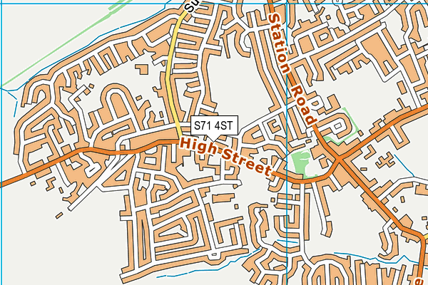 S71 4ST map - OS VectorMap District (Ordnance Survey)