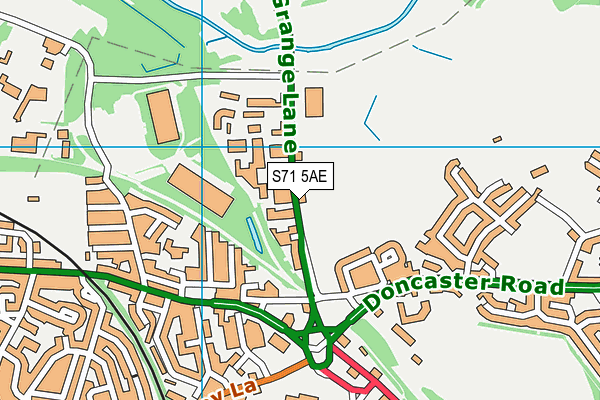S71 5AE map - OS VectorMap District (Ordnance Survey)