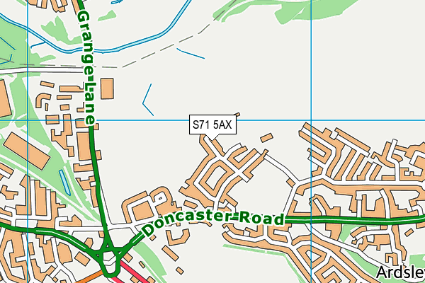 S71 5AX map - OS VectorMap District (Ordnance Survey)