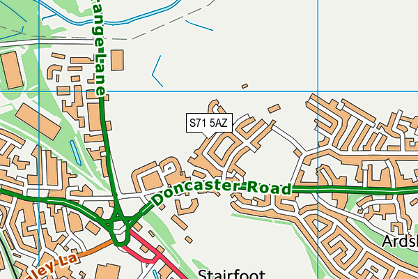 S71 5AZ map - OS VectorMap District (Ordnance Survey)