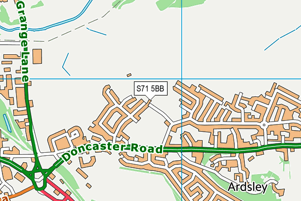 S71 5BB map - OS VectorMap District (Ordnance Survey)