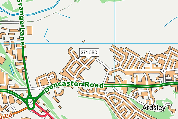 S71 5BD map - OS VectorMap District (Ordnance Survey)