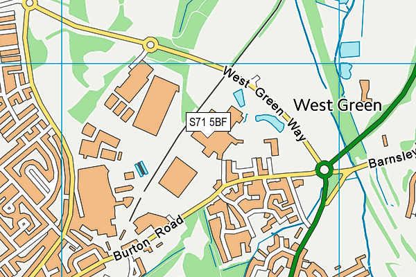 S71 5BF map - OS VectorMap District (Ordnance Survey)