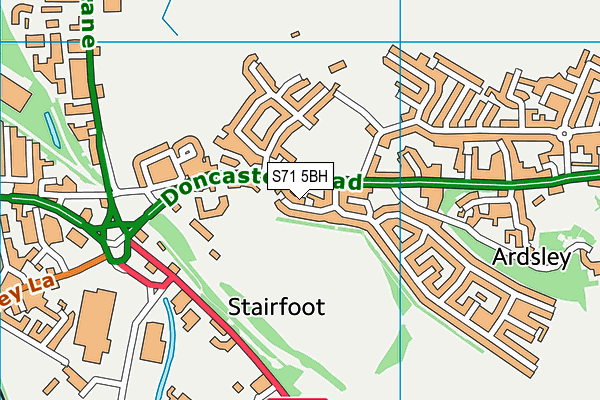 S71 5BH map - OS VectorMap District (Ordnance Survey)