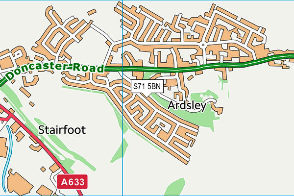 S71 5BN map - OS VectorMap District (Ordnance Survey)