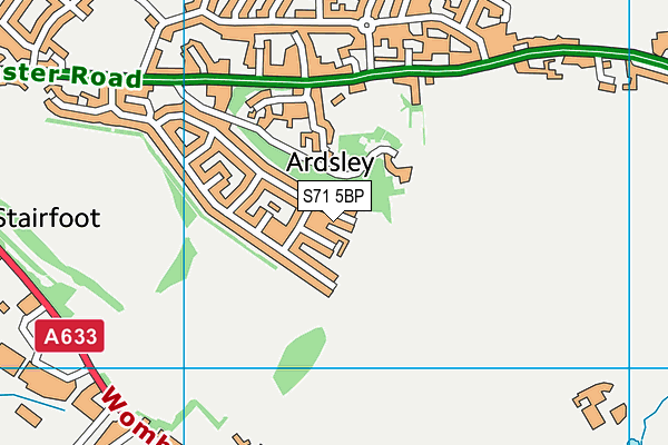 S71 5BP map - OS VectorMap District (Ordnance Survey)