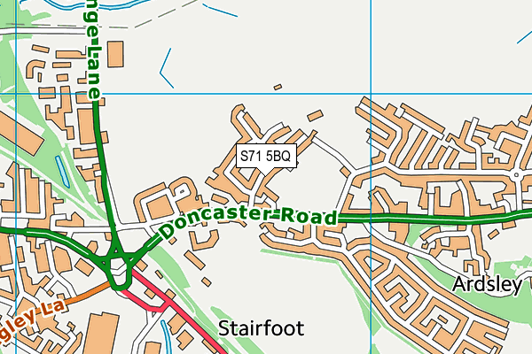 S71 5BQ map - OS VectorMap District (Ordnance Survey)