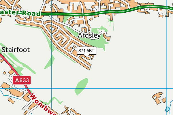 S71 5BT map - OS VectorMap District (Ordnance Survey)