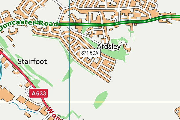 S71 5DA map - OS VectorMap District (Ordnance Survey)