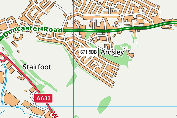 S71 5DB map - OS VectorMap District (Ordnance Survey)