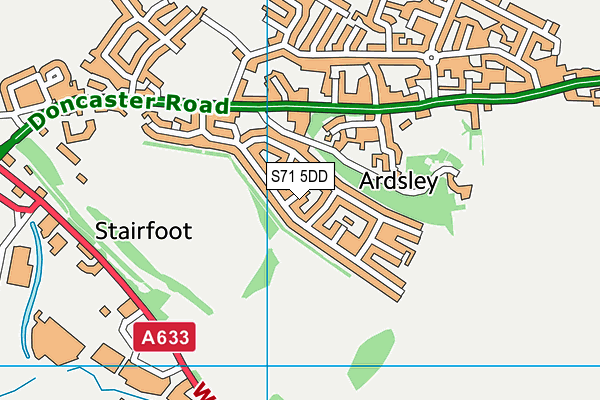 S71 5DD map - OS VectorMap District (Ordnance Survey)