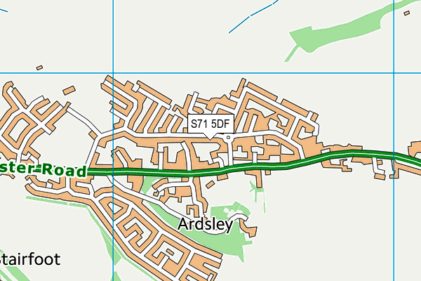 S71 5DF map - OS VectorMap District (Ordnance Survey)