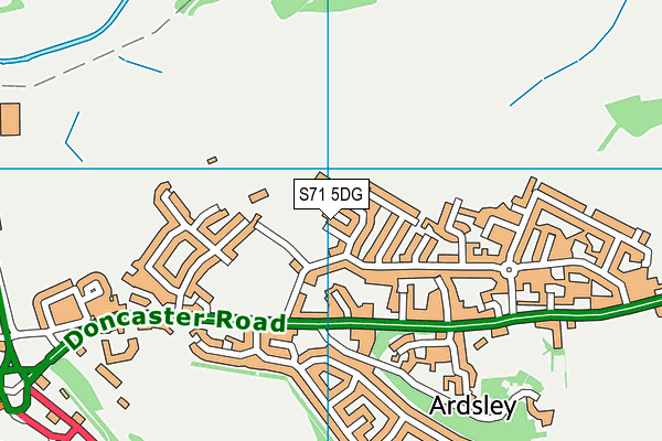 S71 5DG map - OS VectorMap District (Ordnance Survey)