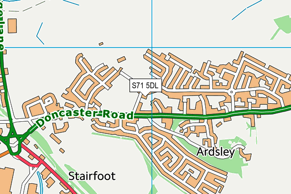 S71 5DL map - OS VectorMap District (Ordnance Survey)