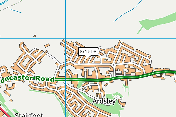 S71 5DP map - OS VectorMap District (Ordnance Survey)