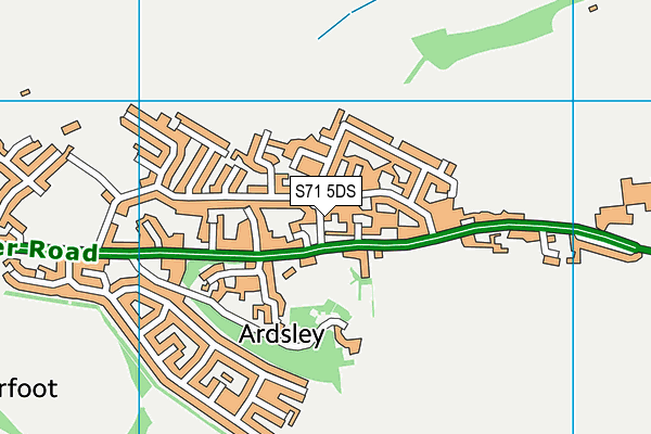 S71 5DS map - OS VectorMap District (Ordnance Survey)