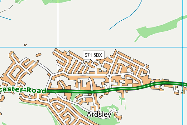 S71 5DX map - OS VectorMap District (Ordnance Survey)