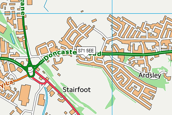 S71 5EE map - OS VectorMap District (Ordnance Survey)