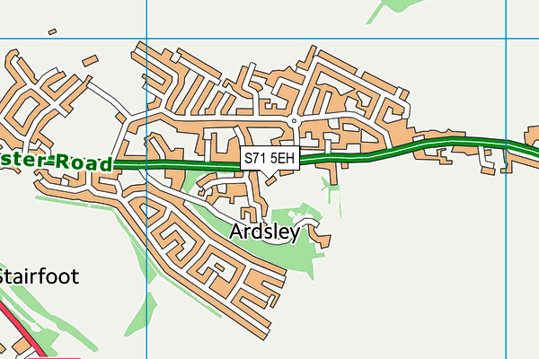 S71 5EH map - OS VectorMap District (Ordnance Survey)