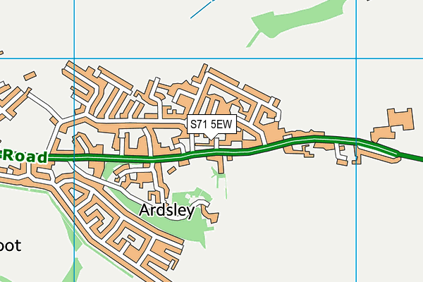 S71 5EW map - OS VectorMap District (Ordnance Survey)