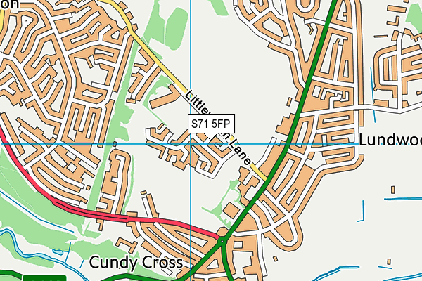 S71 5FP map - OS VectorMap District (Ordnance Survey)