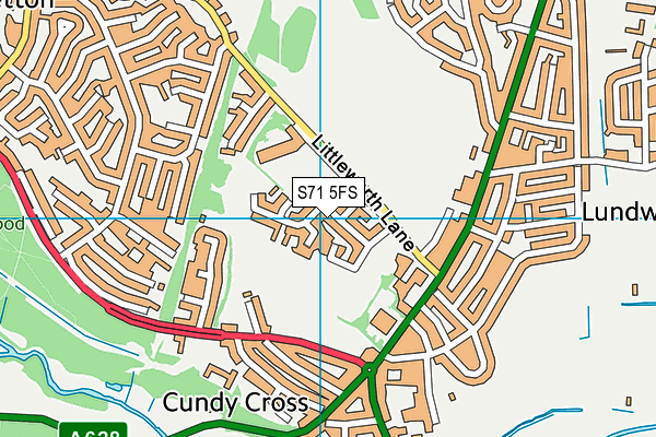 S71 5FS map - OS VectorMap District (Ordnance Survey)