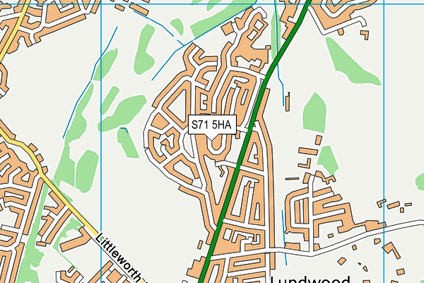 S71 5HA map - OS VectorMap District (Ordnance Survey)