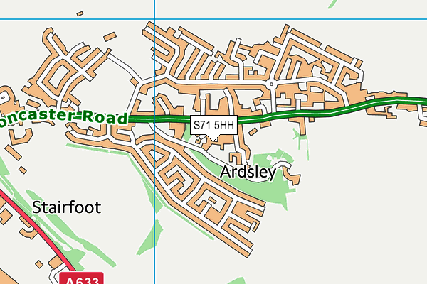 S71 5HH map - OS VectorMap District (Ordnance Survey)