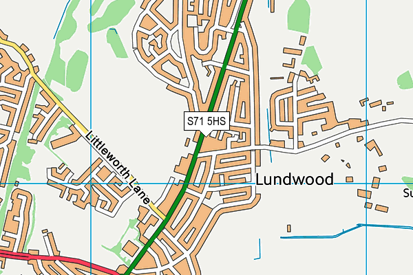 S71 5HS map - OS VectorMap District (Ordnance Survey)