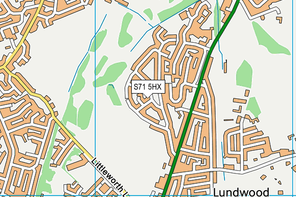 S71 5HX map - OS VectorMap District (Ordnance Survey)