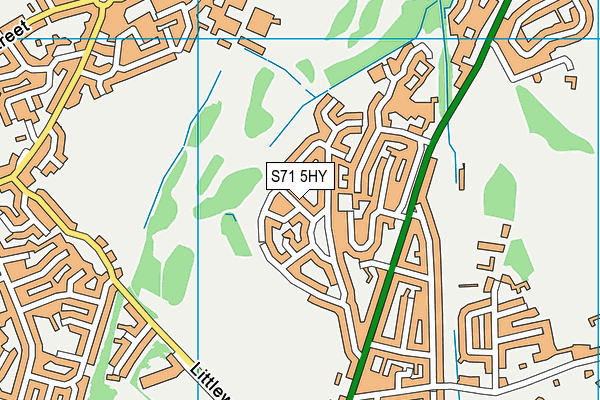 S71 5HY map - OS VectorMap District (Ordnance Survey)