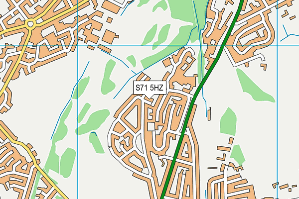 S71 5HZ map - OS VectorMap District (Ordnance Survey)